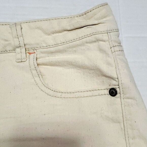 NOBO Boho Cream Embroidered Frayed Shorty Shorts Jeans Junior 17 - Picture 3 of 10